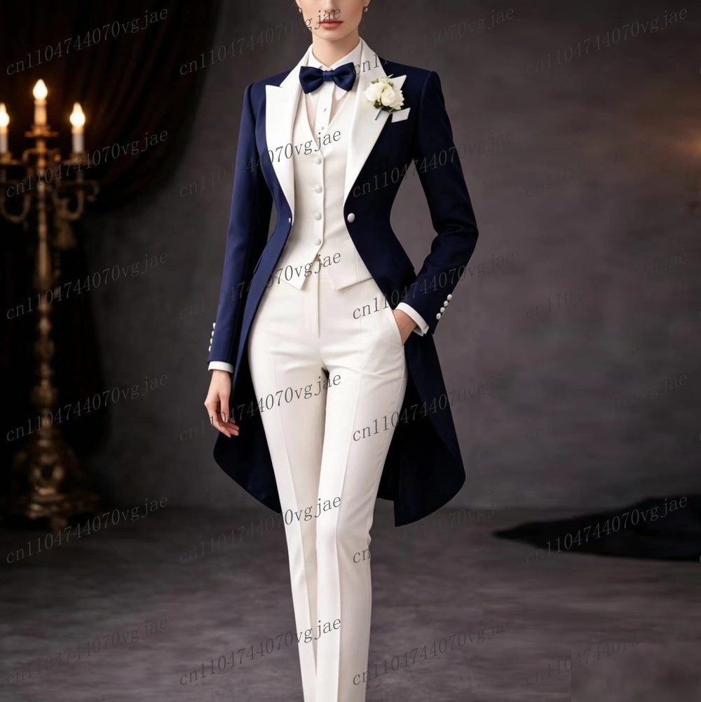 Formal Attire Woman - بدلة نسائية طويلة باللونين الأزرق البحري