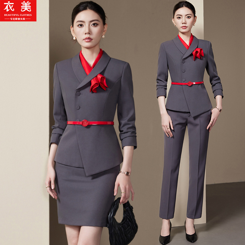 Women'S Formal Wear Stores - بدلة نسائية رمادية Set2025New موضة ملابس