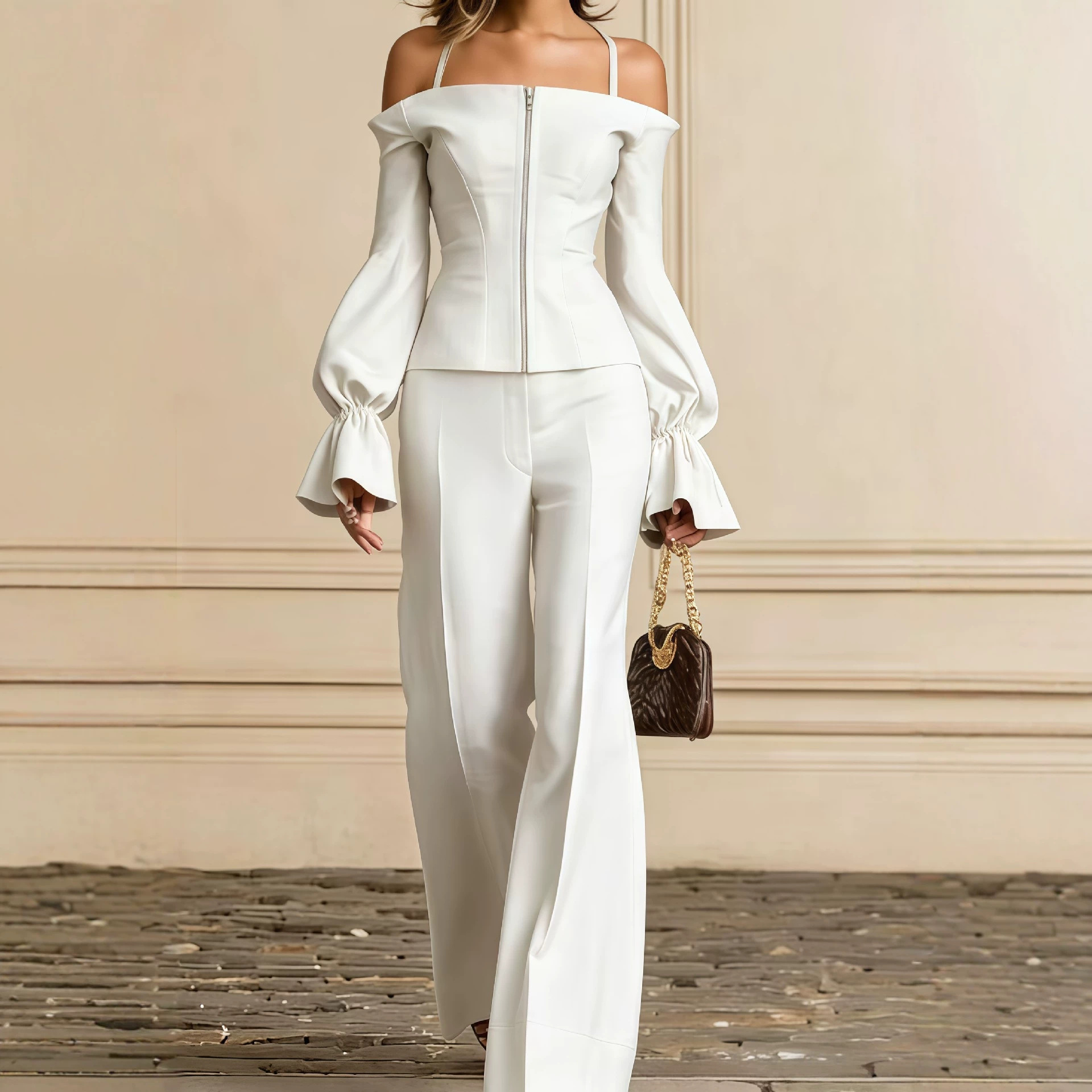 Formal Attire Woman - طقم بنطلون من قطعتين للنساء، بلون