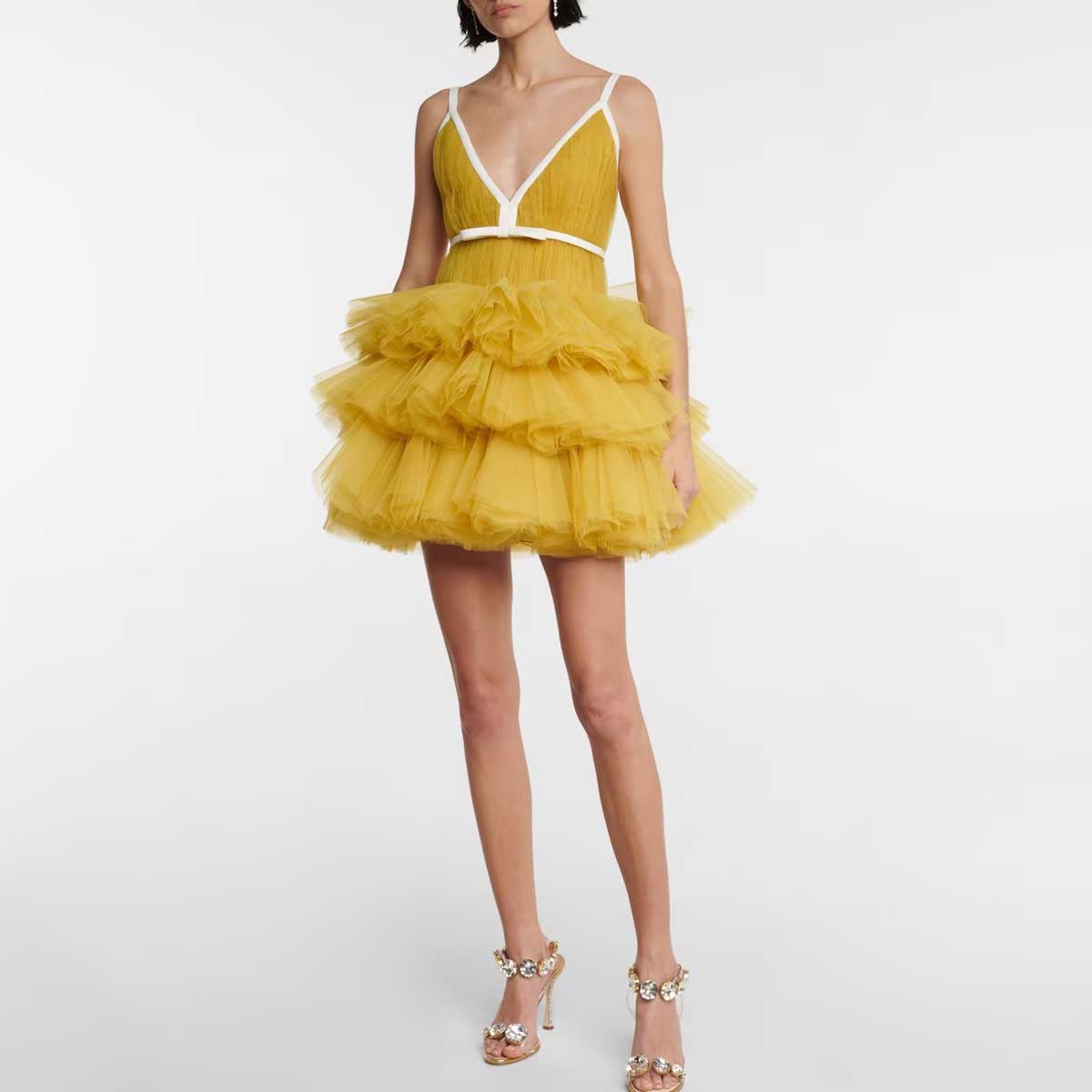 فستان حفلات رسمي للفتيات بياقة - مراجعة Yellow Formal Wear Women وسعره