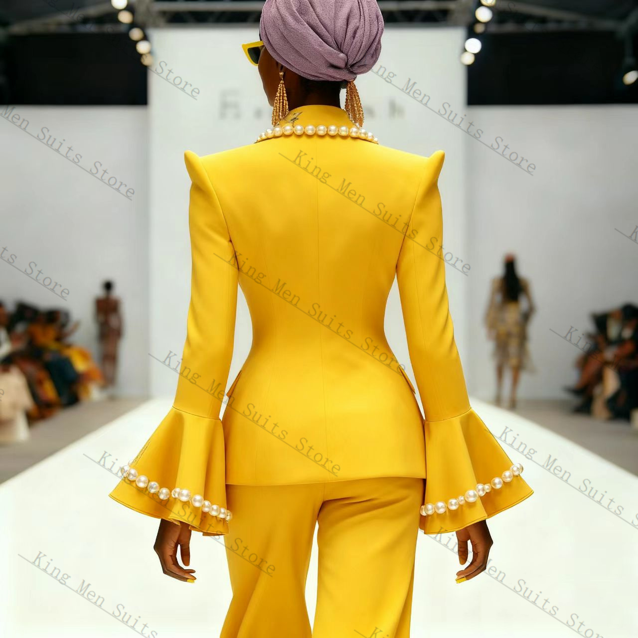 طقم بدلة نسائية أصفر اللؤلؤ مك - مراجعة Yellow Formal Wear Women وسعره
