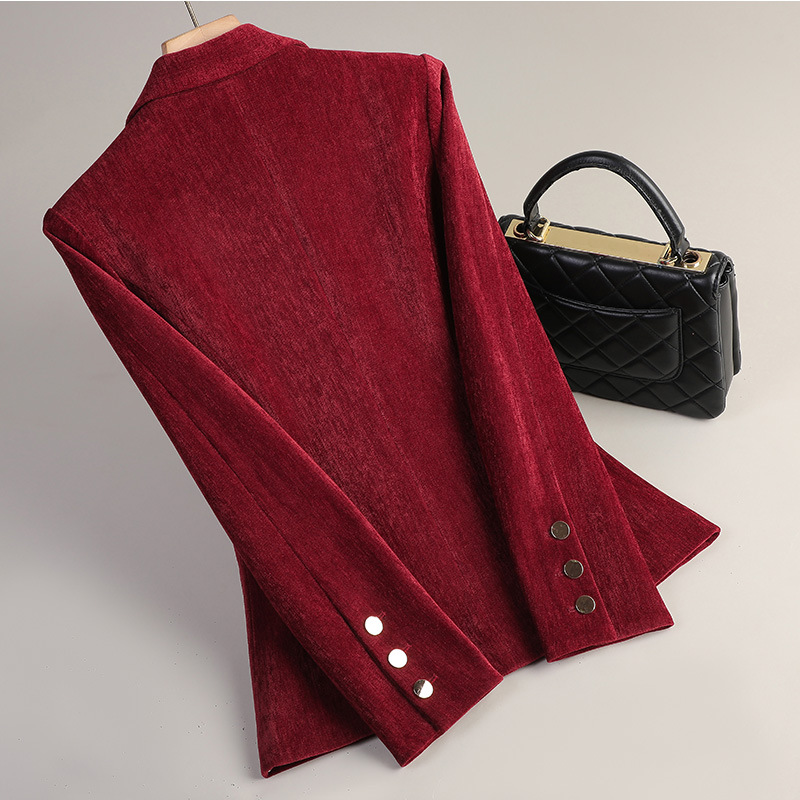 سترة نسائية مخملية باللون الذه - مراجعة Women Formal Wear Business وسعره