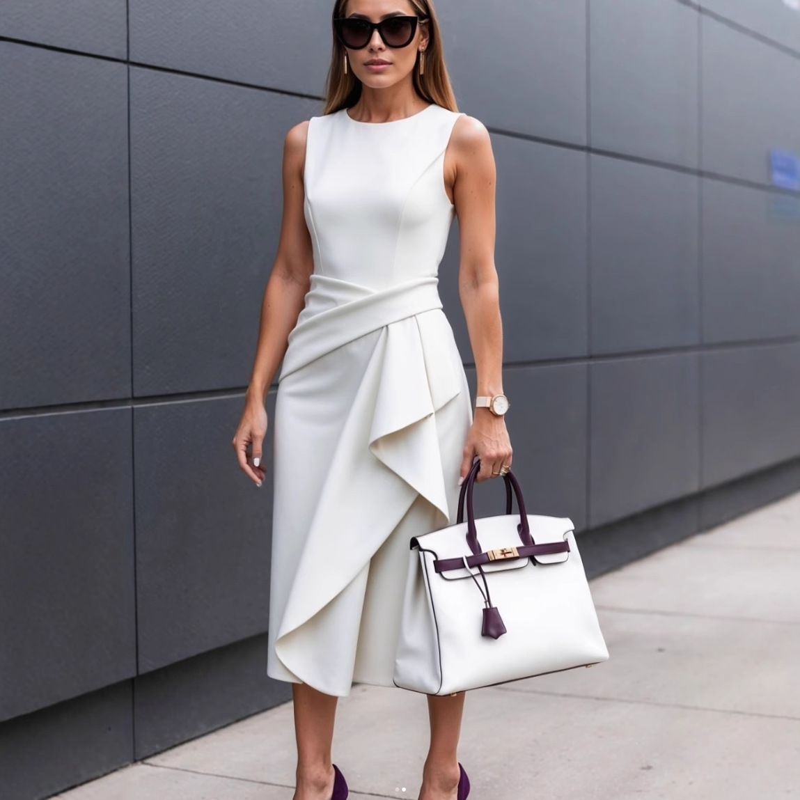 فستان نسائي بدون أكمام بتصميم  - مراجعة Wrap Dress Work وسعره