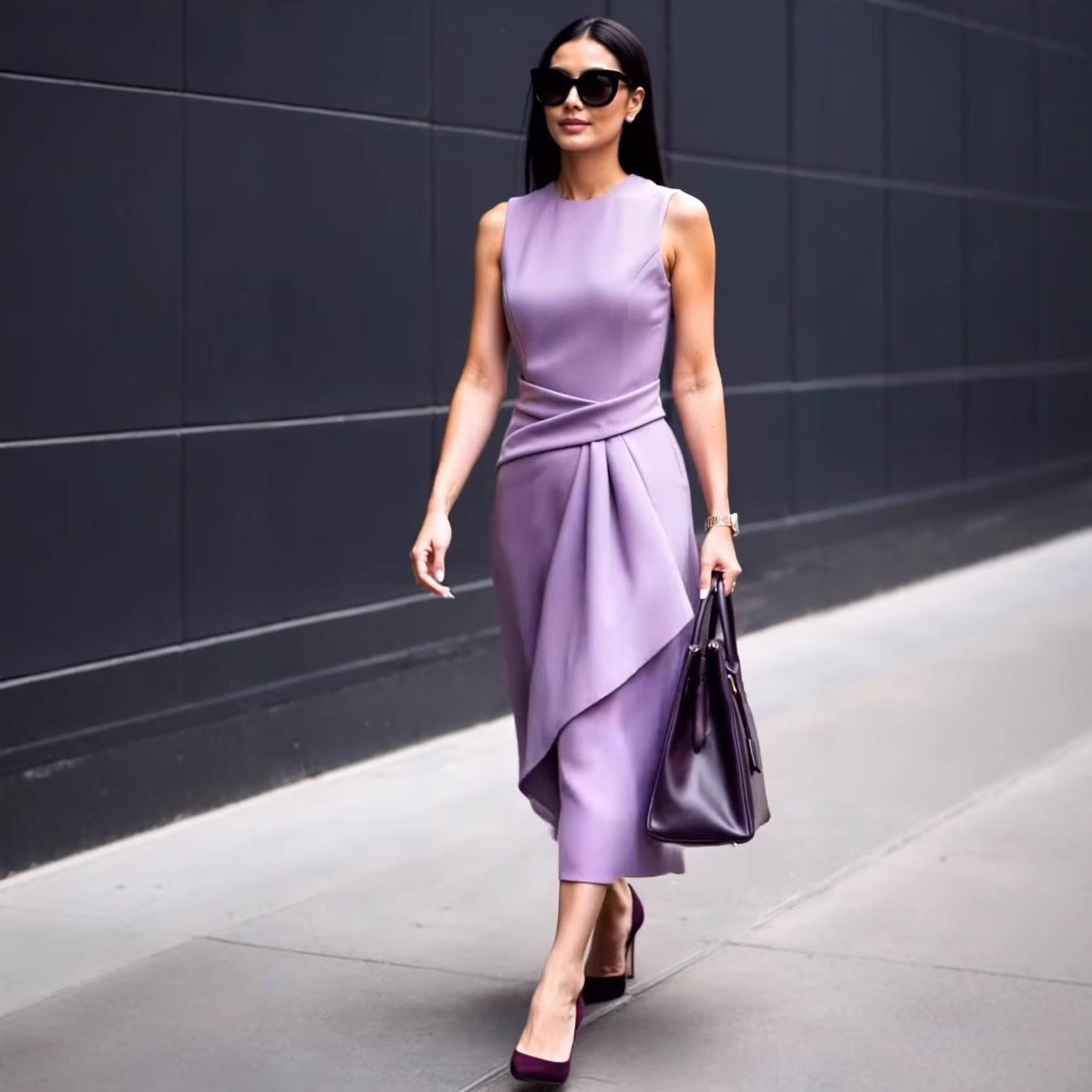 فستان نسائي بدون أكمام بتصميم  - مراجعة Wrap Dress Work وسعره
