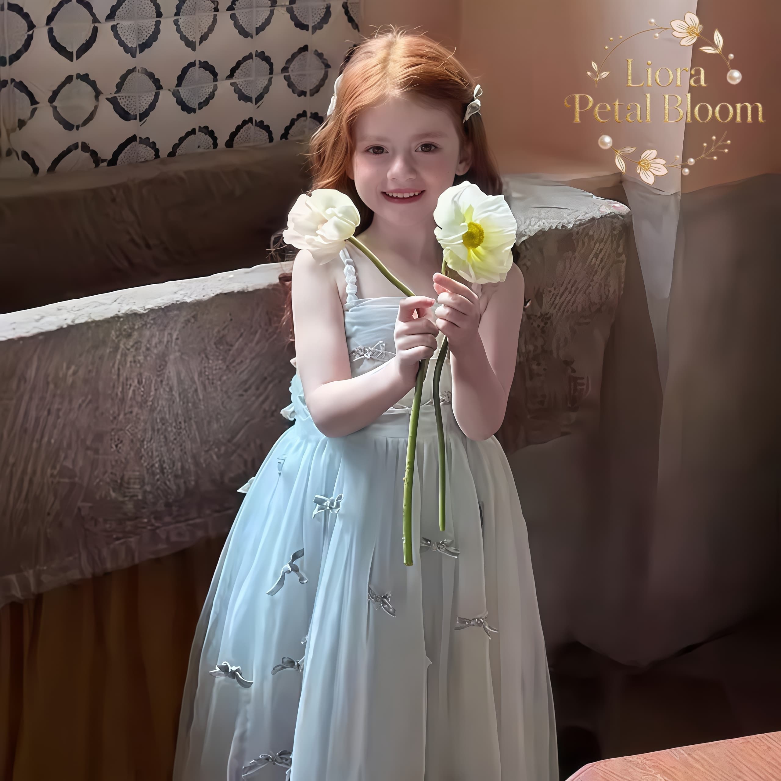 فستان أزرق للفتيات مزين بفيونك - مراجعة Formal Attire Woman وسعره